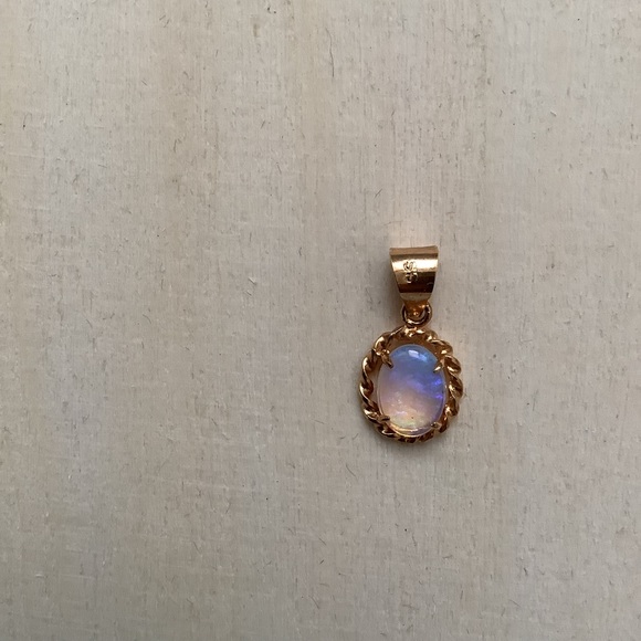 New vintage SS Fire Opal dainty pendant charm - Picture 3 of 10